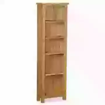 Waxed Oak Finish Tall Slim Bookcase